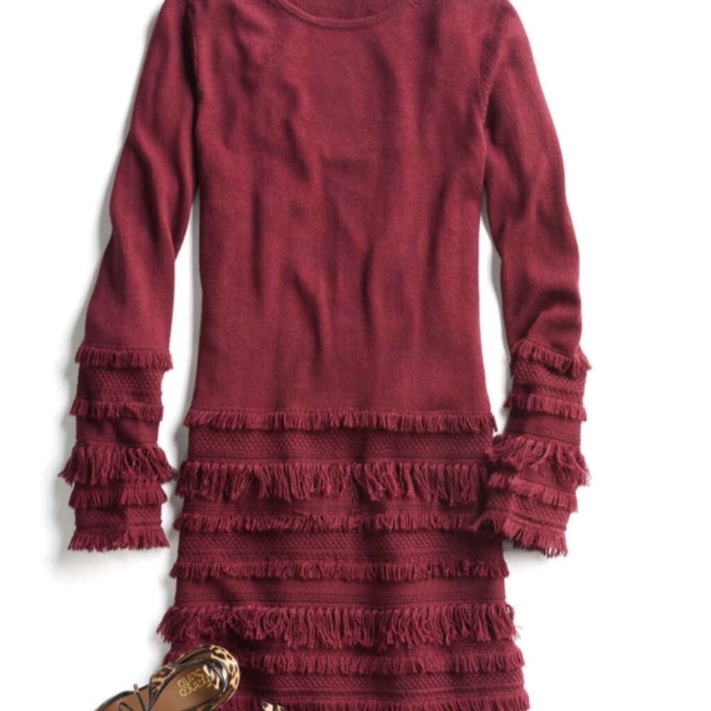 Trina Turk maroon (wine) sweater dress